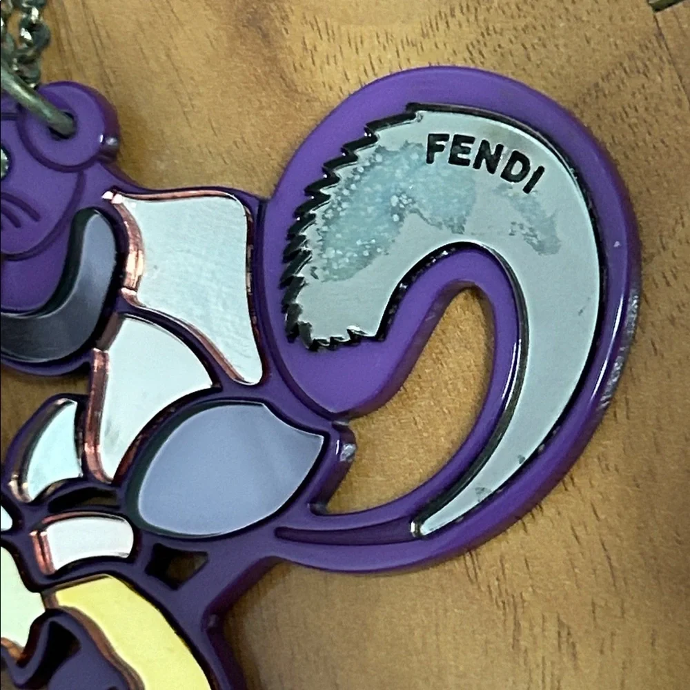 Authentic Fendi Limited Edition Purple and Gold Mirror Squirrel Charm - Picture 4 of 9